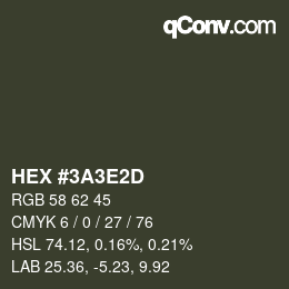 颜色代码: HEX #3A3E2D | qconv.com