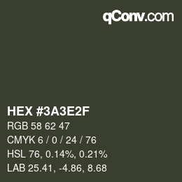 Color code: HEX #3A3E2F | qconv.com