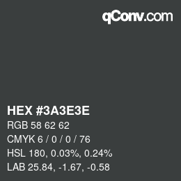 Color code: HEX #3A3E3E | qconv.com