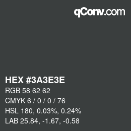 Código de color: HEX #3A3E3E | qconv.com