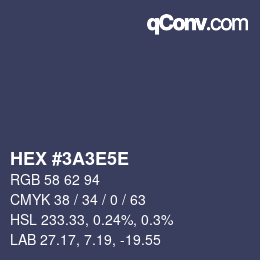 Color code: HEX #3A3E5E | qconv.com