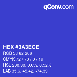 Color code: HEX #3A3ECE | qconv.com