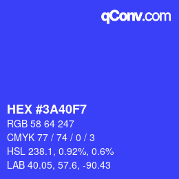 Color code: HEX #3A40F7 | qconv.com