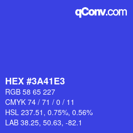 Color code: HEX #3A41E3 | qconv.com