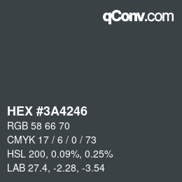 Color code: HEX #3A4246 | qconv.com