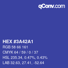 Color code: HEX #3A42A1 | qconv.com