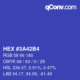 Color code: HEX #3A42B4 | qconv.com