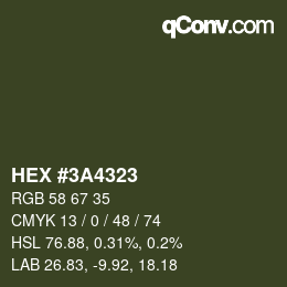 颜色代码: HEX #3A4323 | qconv.com