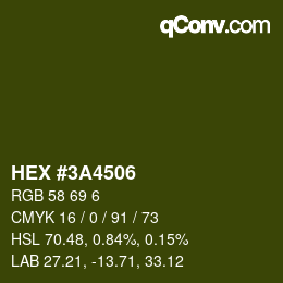 Color code: HEX #3A4506 | qconv.com
