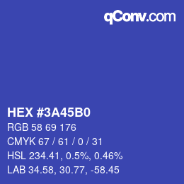 Color code: HEX #3A45B0 | qconv.com