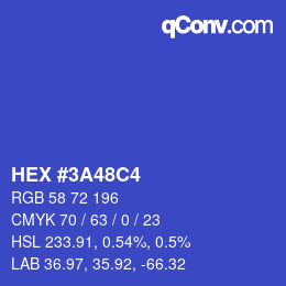 Color code: HEX #3A48C4 | qconv.com