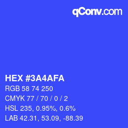 カラーコード: HEX #3A4AFA | qconv.com