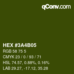 Color code: HEX #3A4B05 | qconv.com