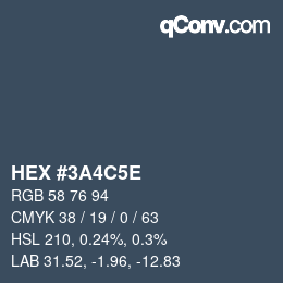 Color code: HEX #3A4C5E | qconv.com