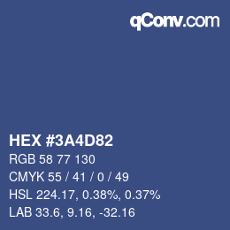 Color code: HEX #3A4D82 | qconv.com