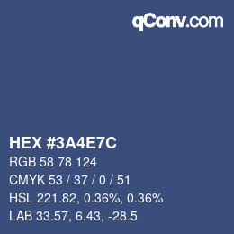 Color code: HEX #3A4E7C | qconv.com