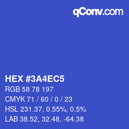 カラーコード: HEX #3A4EC5 | qconv.com