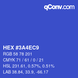 Color code: HEX #3A4EC9 | qconv.com