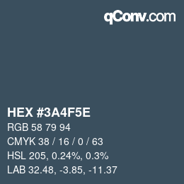 Color code: HEX #3A4F5E | qconv.com