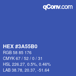 Color code: HEX #3A55B0 | qconv.com
