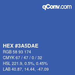 Color code: HEX #3A5DAE | qconv.com