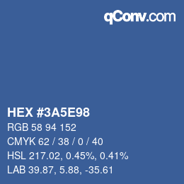 Color code: HEX #3A5E98 | qconv.com