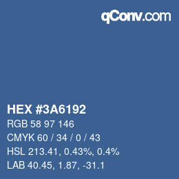 颜色代码: HEX #3A6192 | qconv.com
