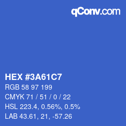 Color code: HEX #3A61C7 | qconv.com