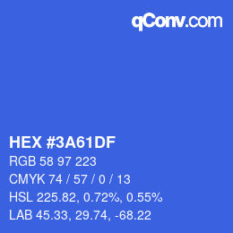 カラーコード: HEX #3A61DF | qconv.com