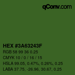 Código de color: HEX #3A63243F | qconv.com