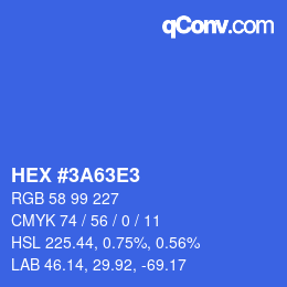 Color code: HEX #3A63E3 | qconv.com