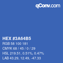 Color code: HEX #3A64B5 | qconv.com