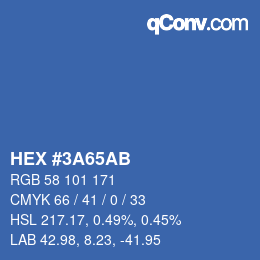 カラーコード: HEX #3A65AB | qconv.com