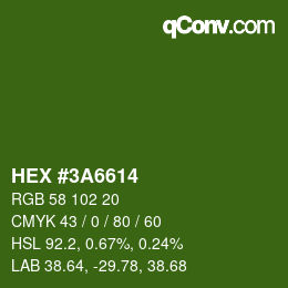 Color code: HEX #3A6614 | qconv.com