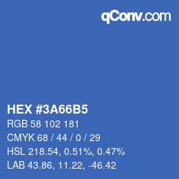 カラーコード: HEX #3A66B5 | qconv.com
