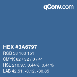 Color code: HEX #3A6797 | qconv.com