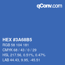 カラーコード: HEX #3A68B5 | qconv.com