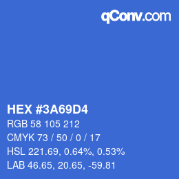 カラーコード: HEX #3A69D4 | qconv.com