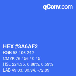 Color code: HEX #3A6AF2 | qconv.com