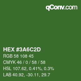 カラーコード: HEX #3A6C2D | qconv.com