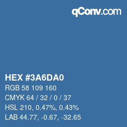 Color code: HEX #3A6DA0 | qconv.com