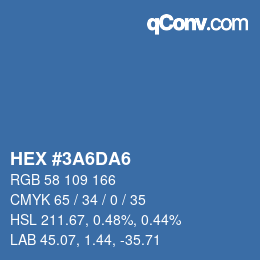 カラーコード: HEX #3A6DA6 | qconv.com