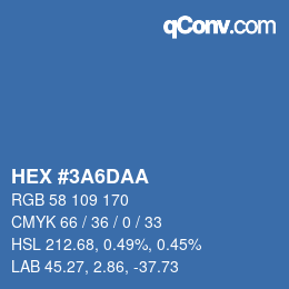 Color code: HEX #3A6DAA | qconv.com