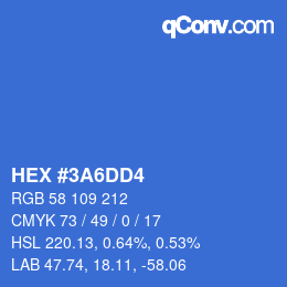 カラーコード: HEX #3A6DD4 | qconv.com