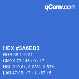 Color code: HEX #3A6ED3 | qconv.com