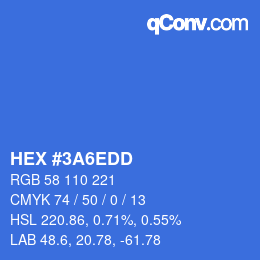 カラーコード: HEX #3A6EDD | qconv.com