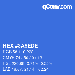 Color code: HEX #3A6EDE | qconv.com