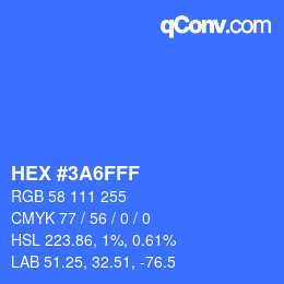カラーコード: HEX #3A6FFF | qconv.com