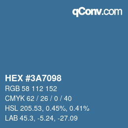 Color code: HEX #3A7098 | qconv.com