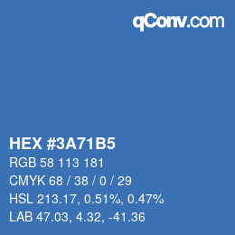 カラーコード: HEX #3A71B5 | qconv.com